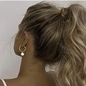 Gold and Pearl hoop earrings